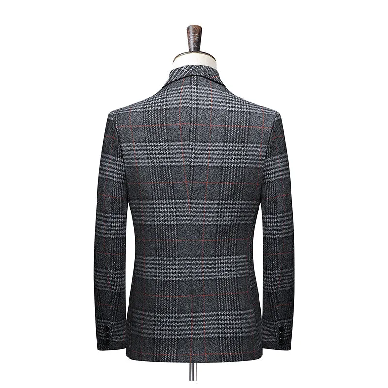 West Louis™ Fashion Plaid Business Suit Jacket Blazer