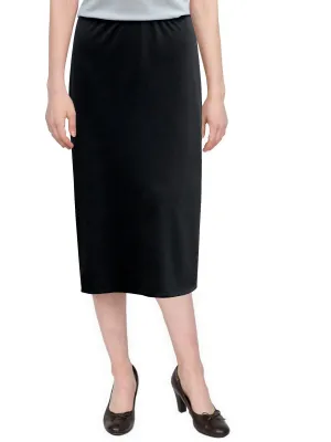 Women's Basic Modest 26" Below the Knee Length Stretch Knit Straight Skirt