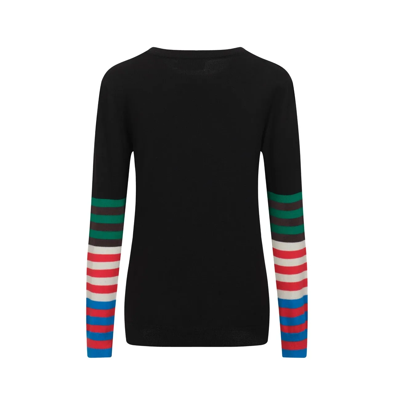 Women's black lightning stripe knit top